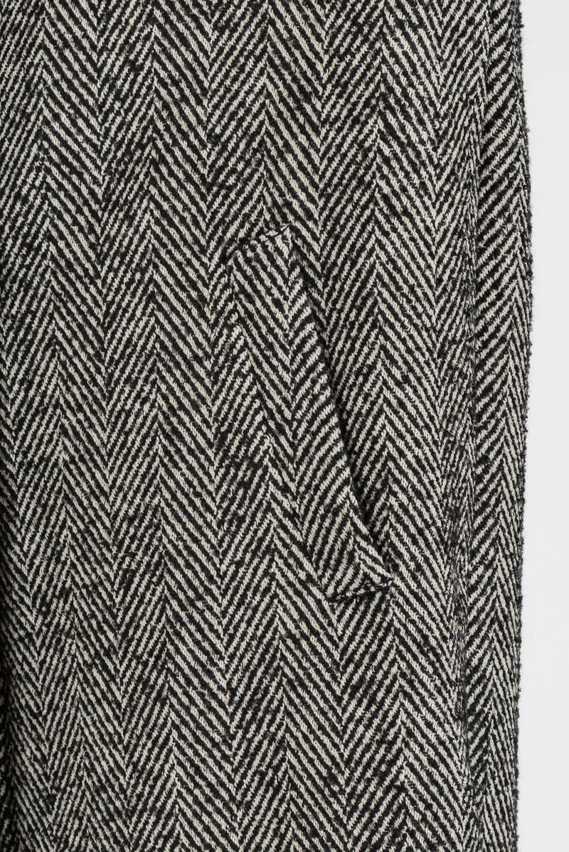 Cappotto Spigato Nero Burro