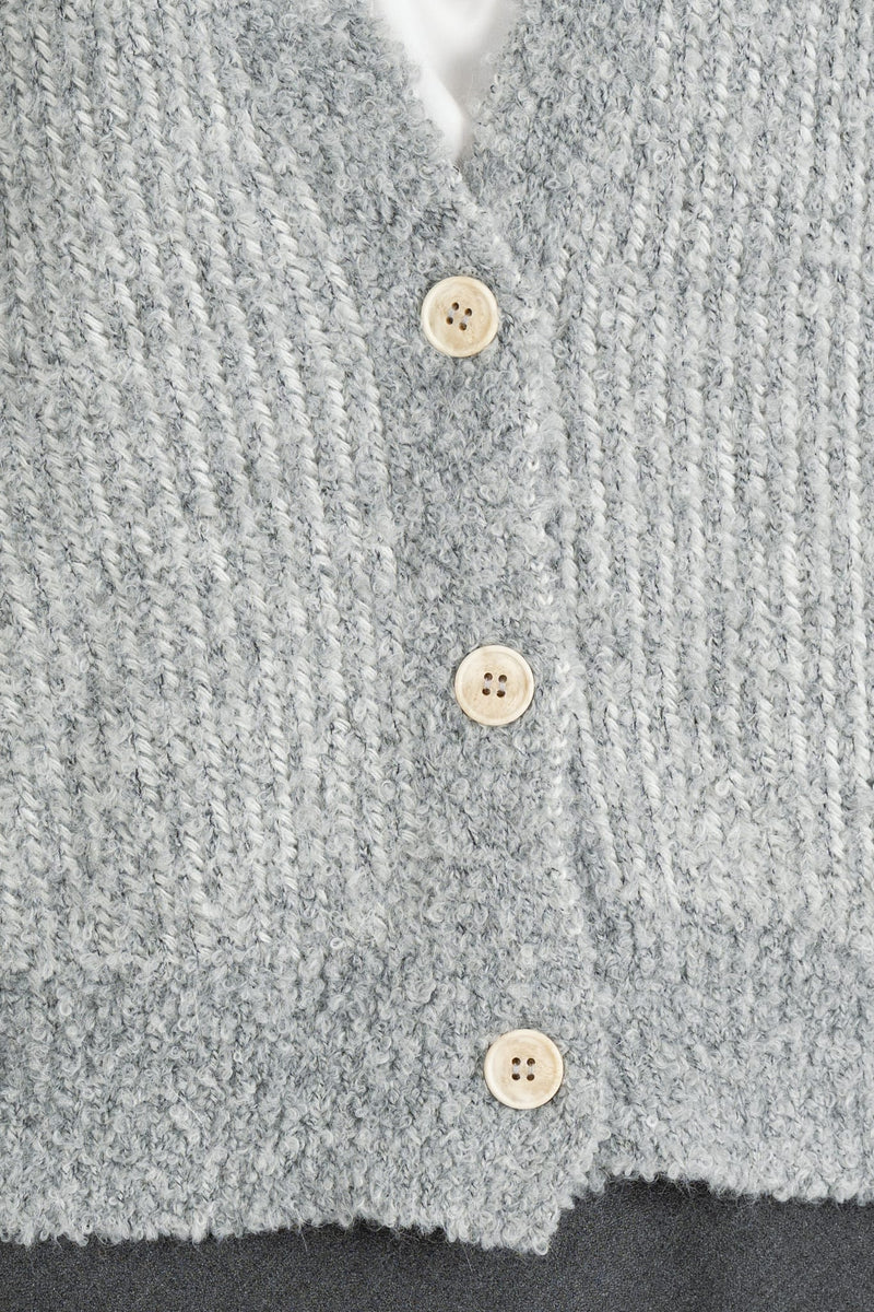 Cardigan Effetto Boucle’ Gray