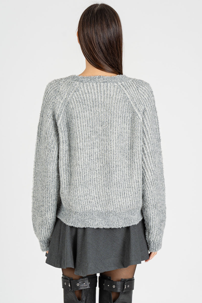 Cardigan Effetto Boucle’ Gray
