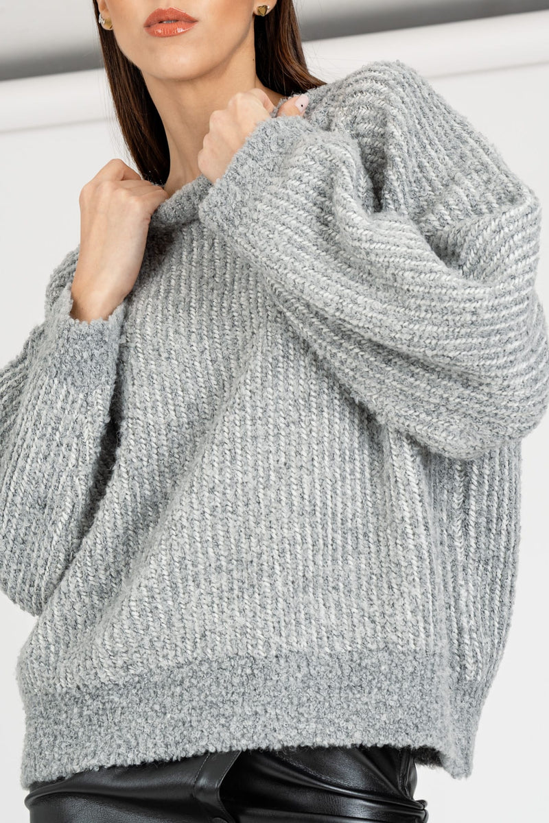 Maglione Effetto Boucle’  Gray