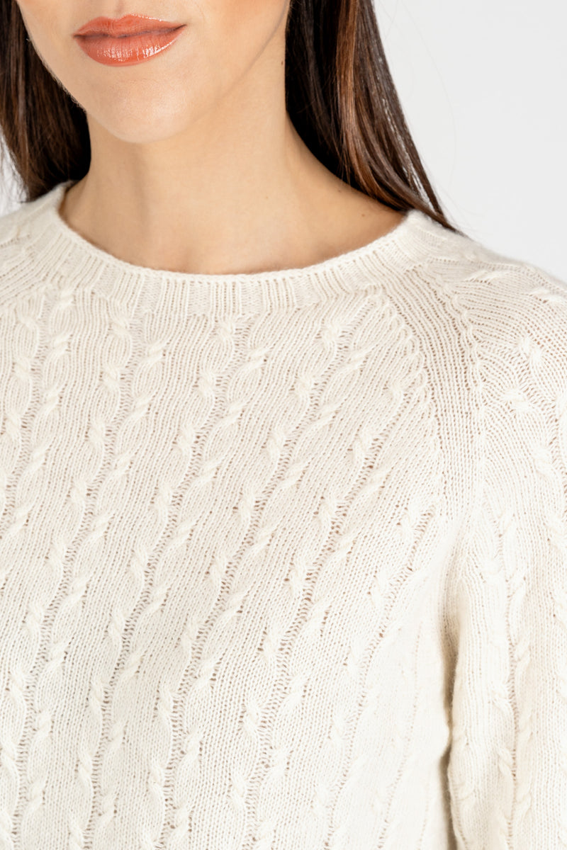 Maglia Pull a Trecce Latte