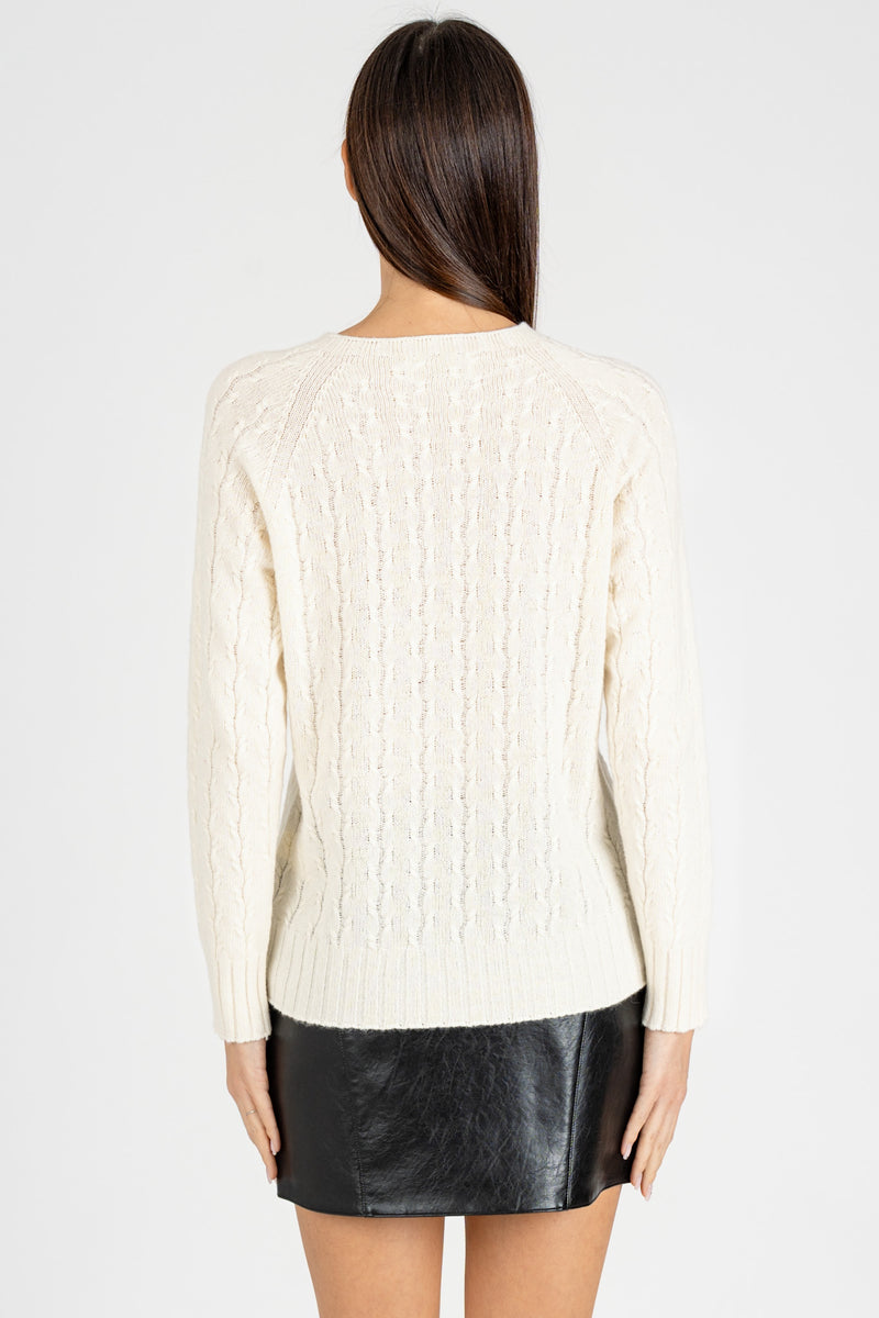 Maglia Pull a Trecce Latte
