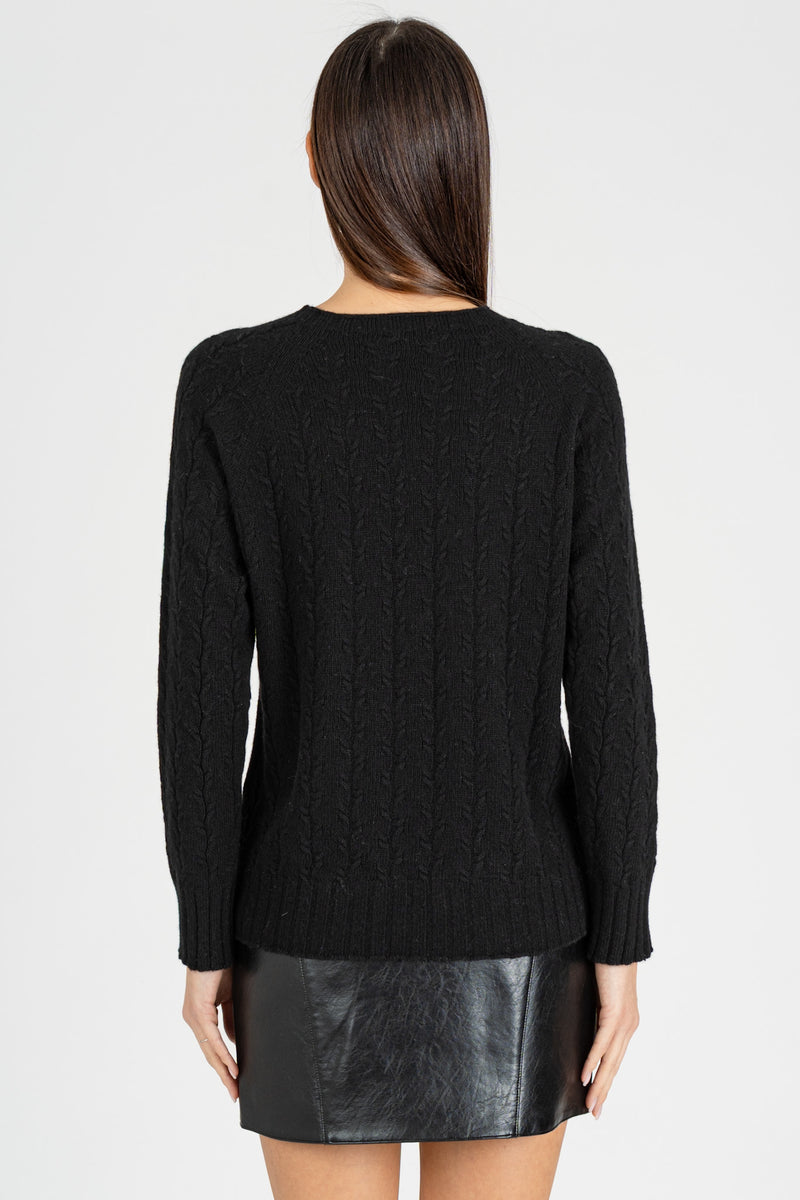 Maglia Pull a Trecce Nero