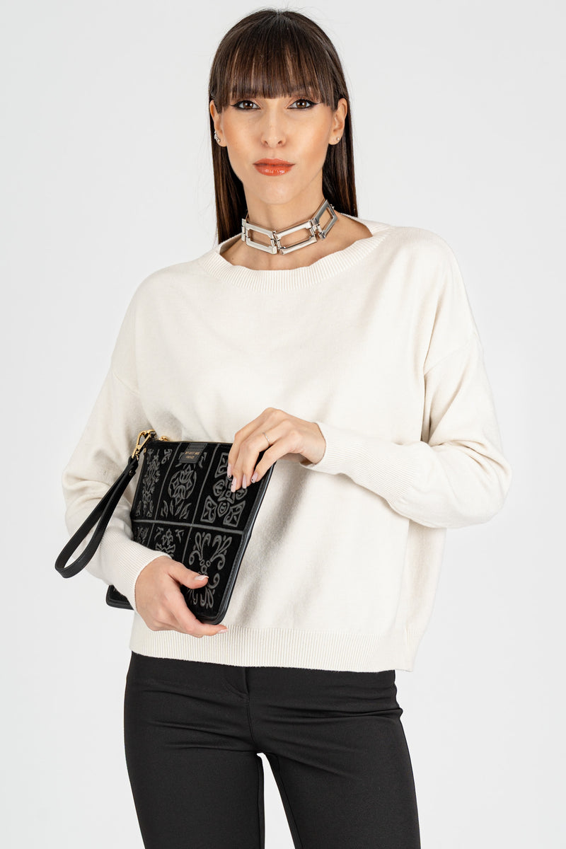 Maglia Giro Collo Gesso