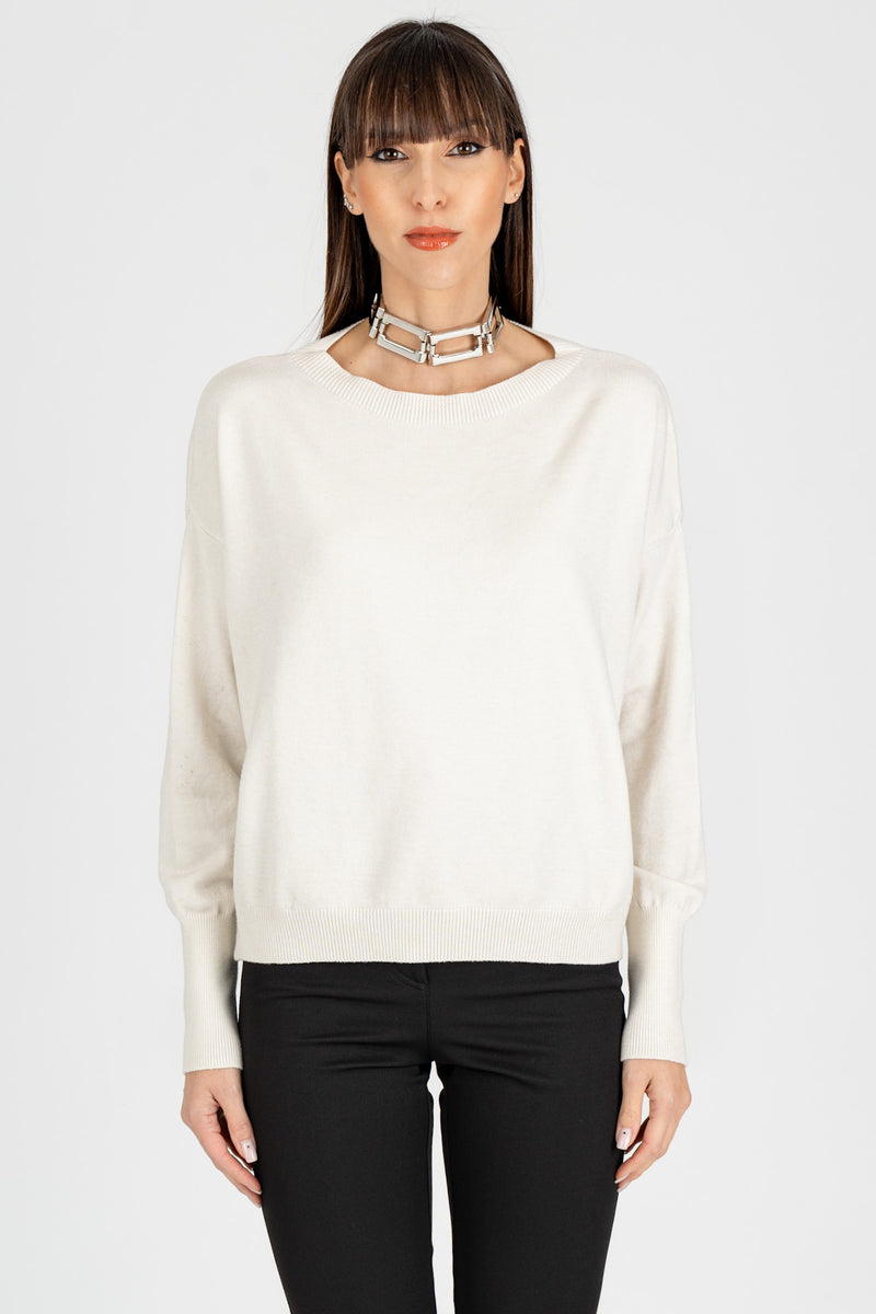 Maglia Giro Collo Gesso