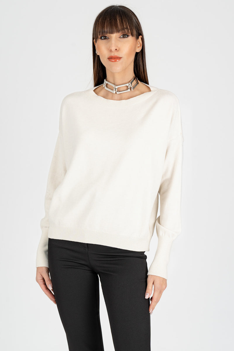 Maglia Giro Collo Gesso