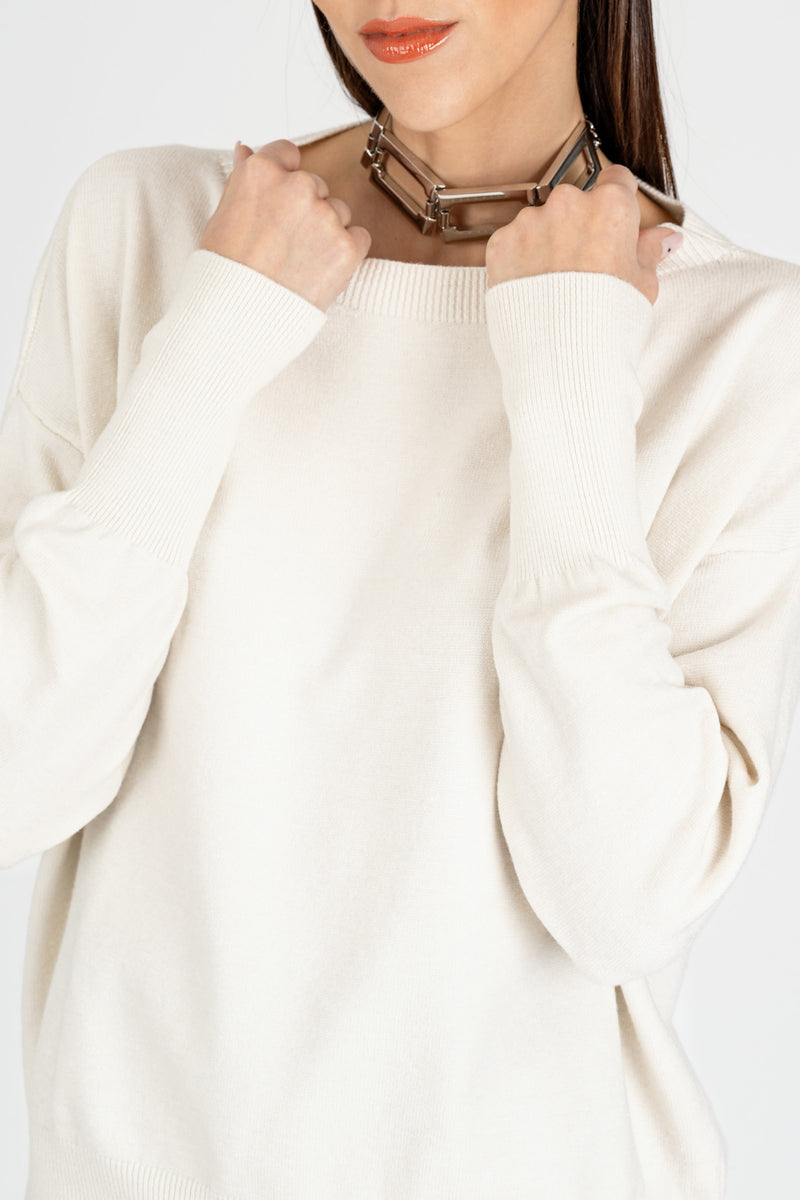 Maglia Giro Collo Gesso