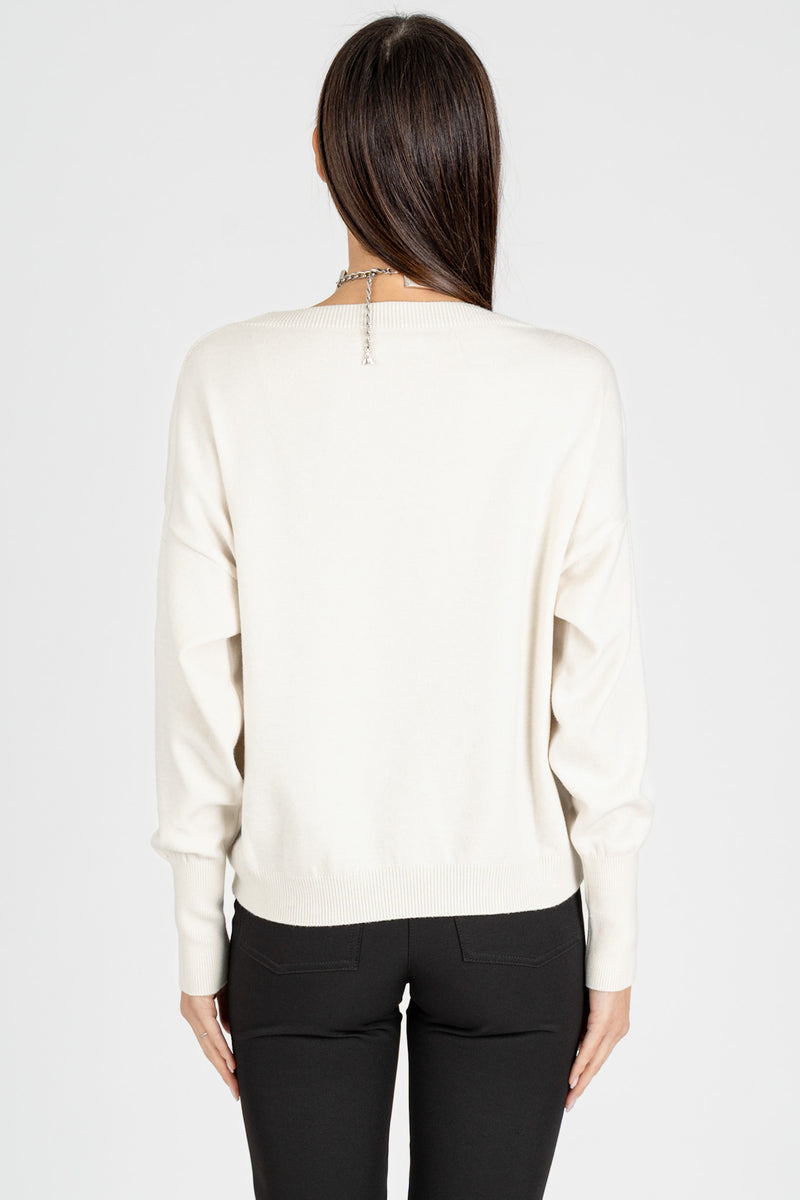 Maglia Giro Collo Gesso