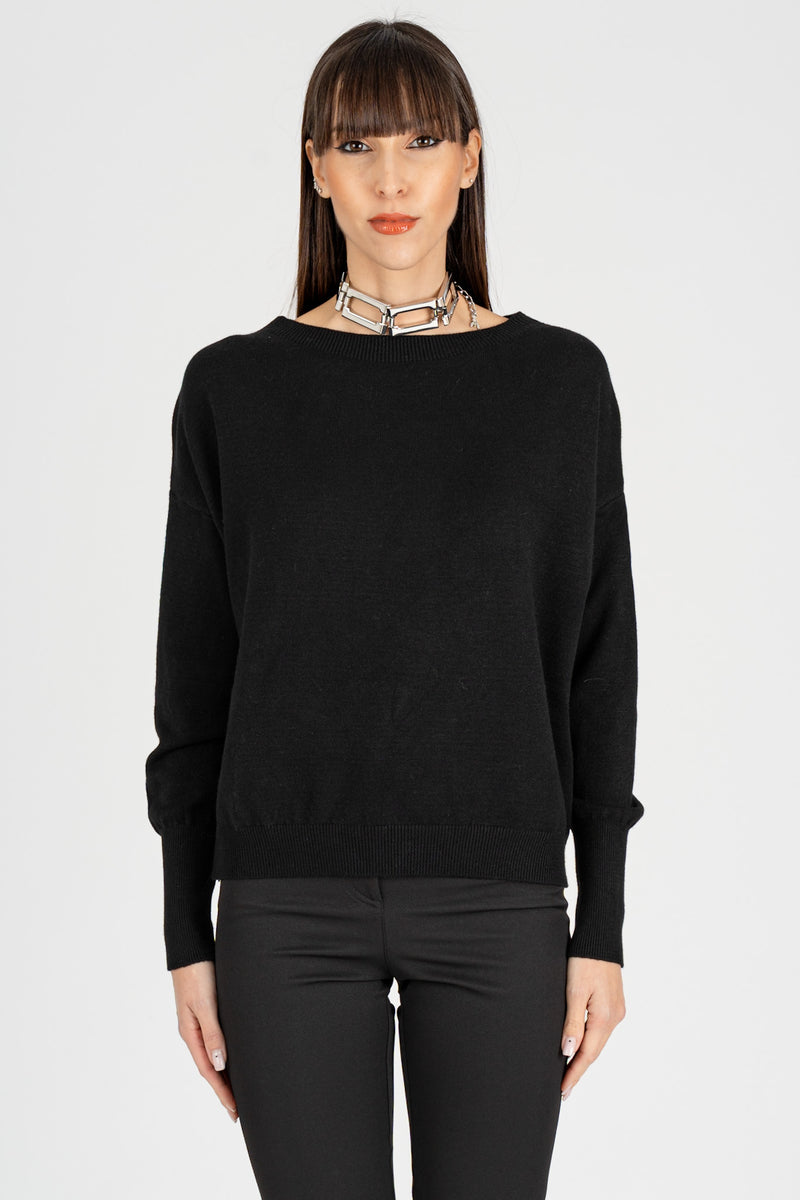 Maglia Giro Collo Nero