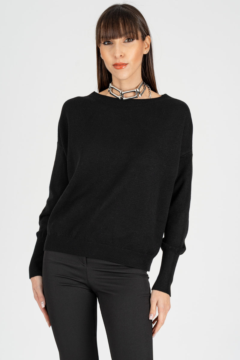 Maglia Giro Collo Nero