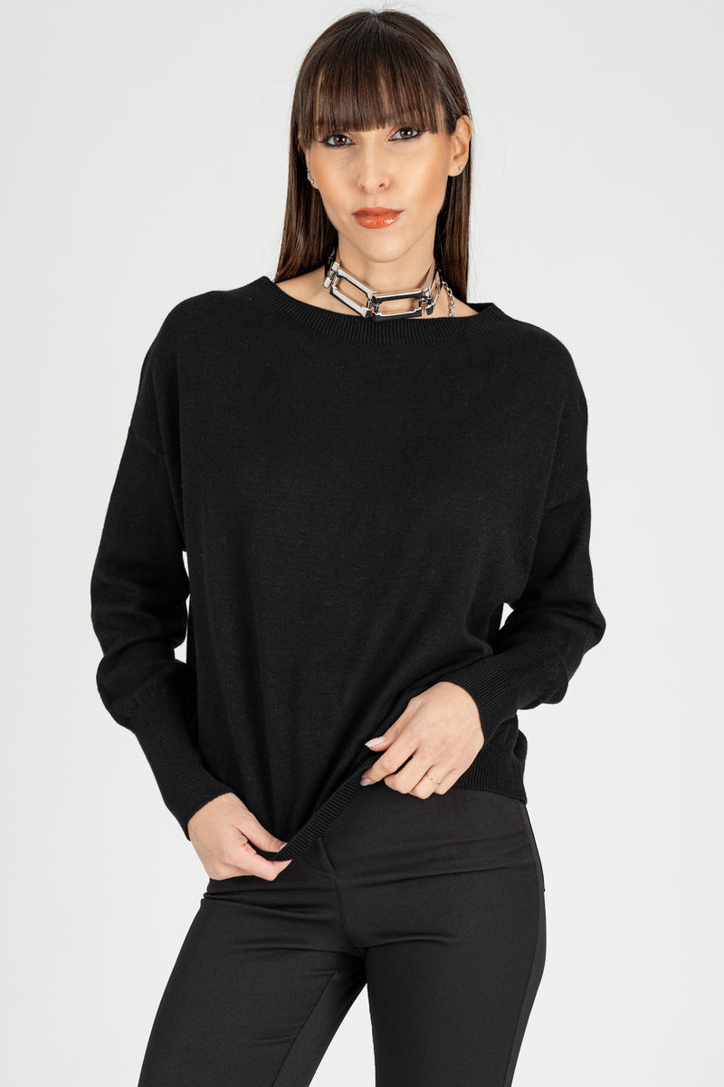 Maglia Giro Collo Nero