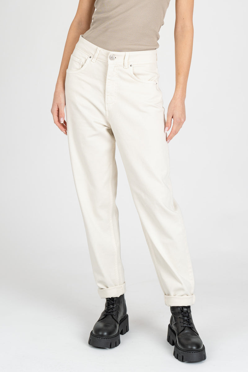 Pantalone Denim Carrot Latte