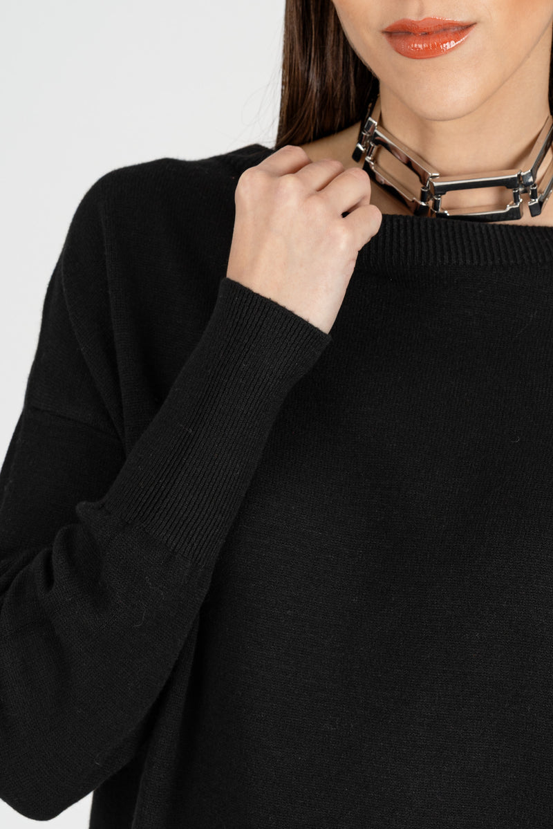 Maglia Giro Collo Nero