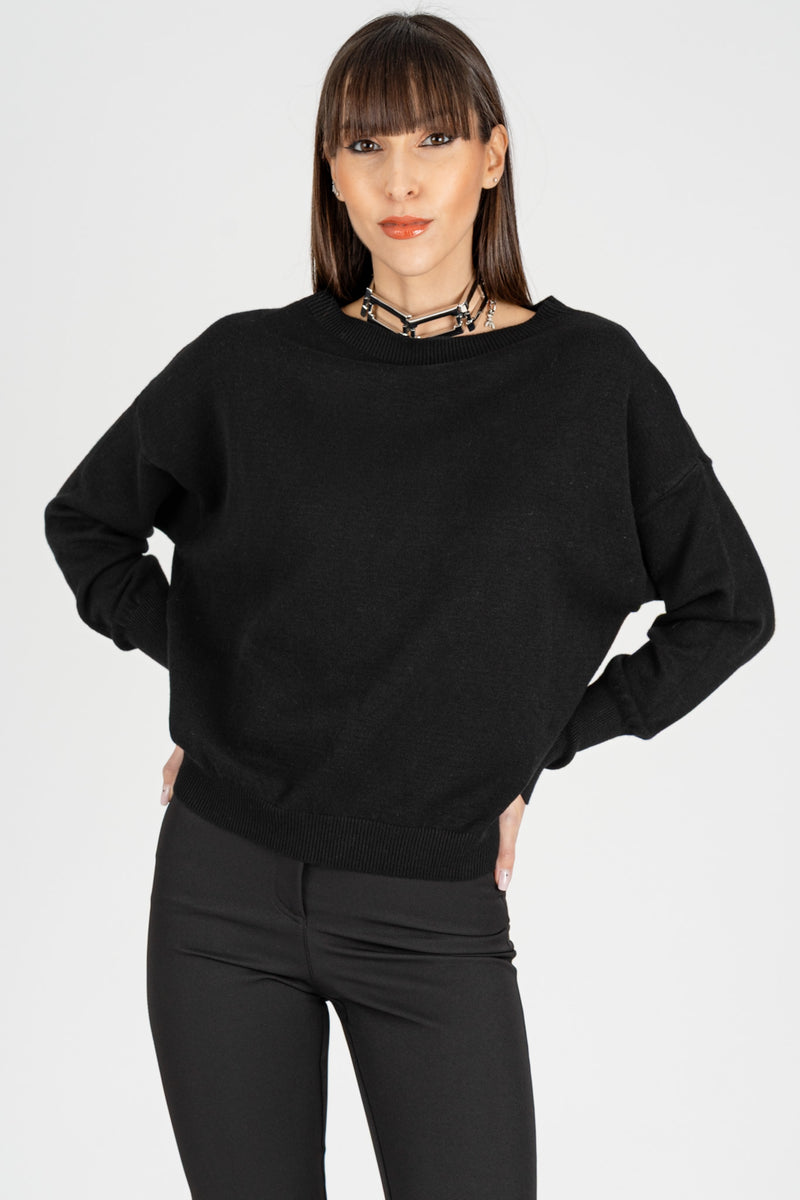 Maglia Giro Collo Nero
