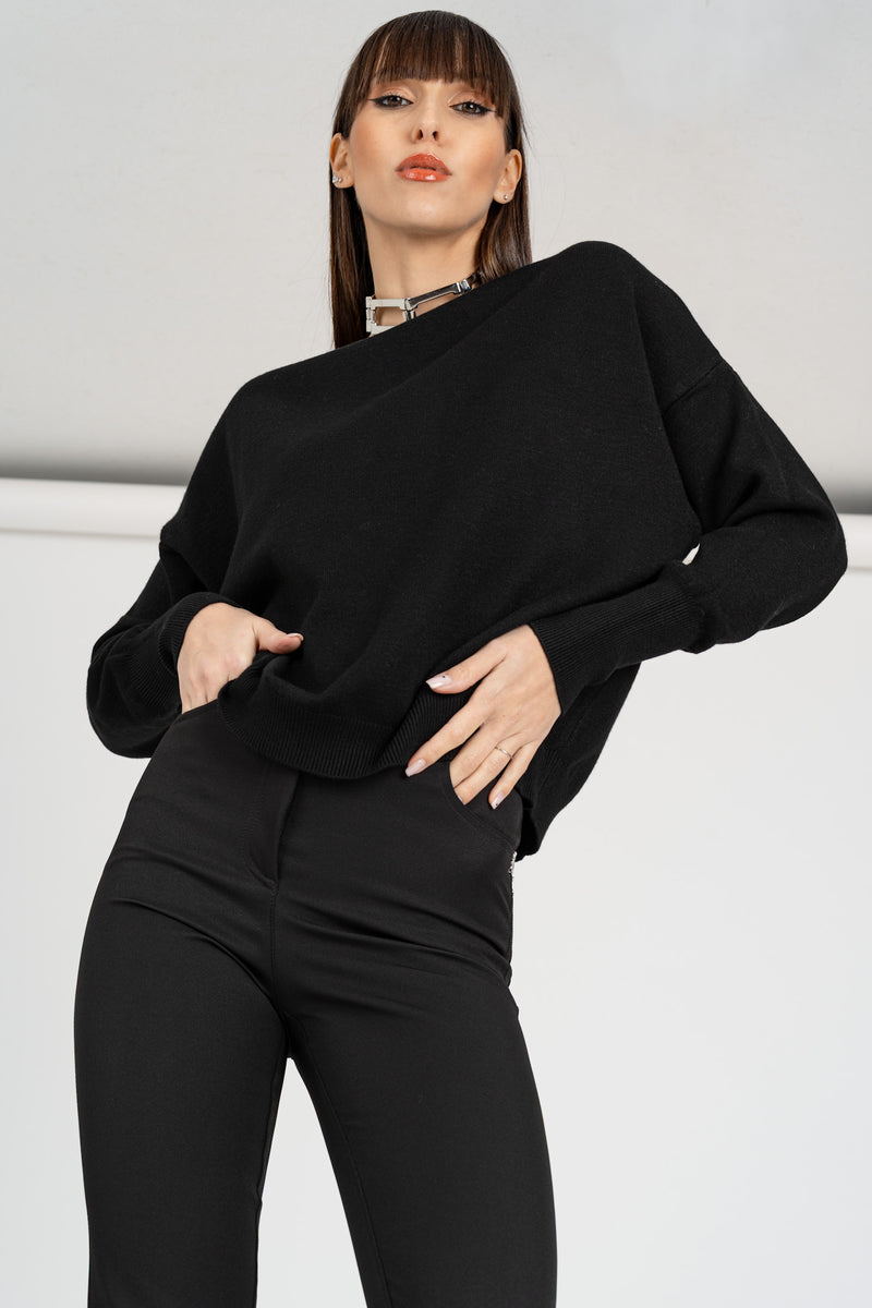 Maglia Giro Collo Nero