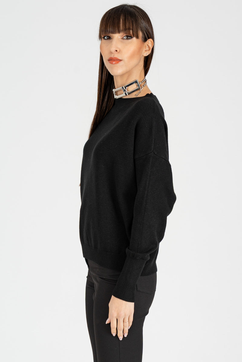 Maglia Giro Collo Nero
