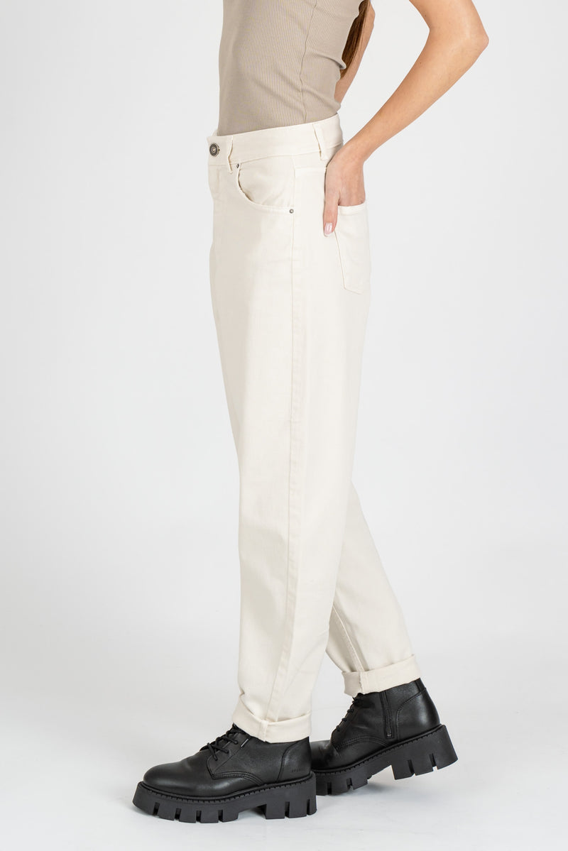 Pantalone Denim Carrot Latte