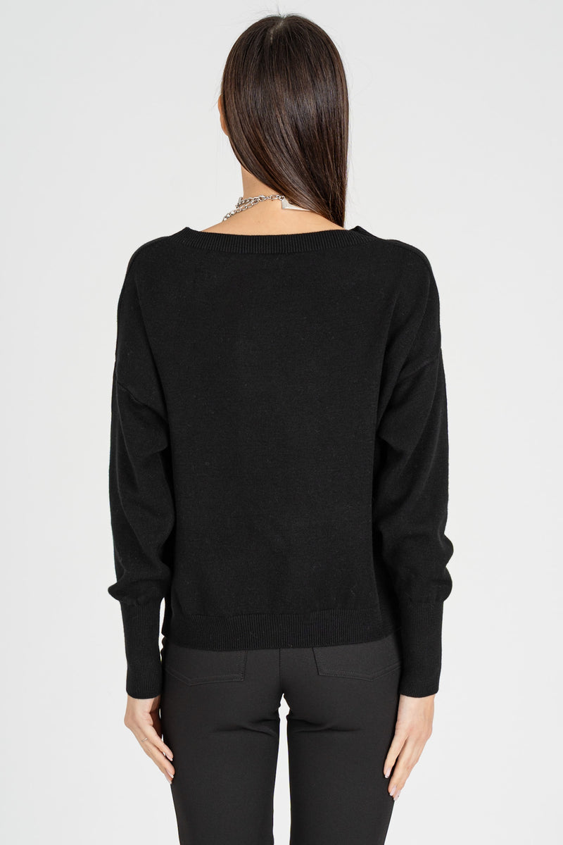 Maglia Giro Collo Nero
