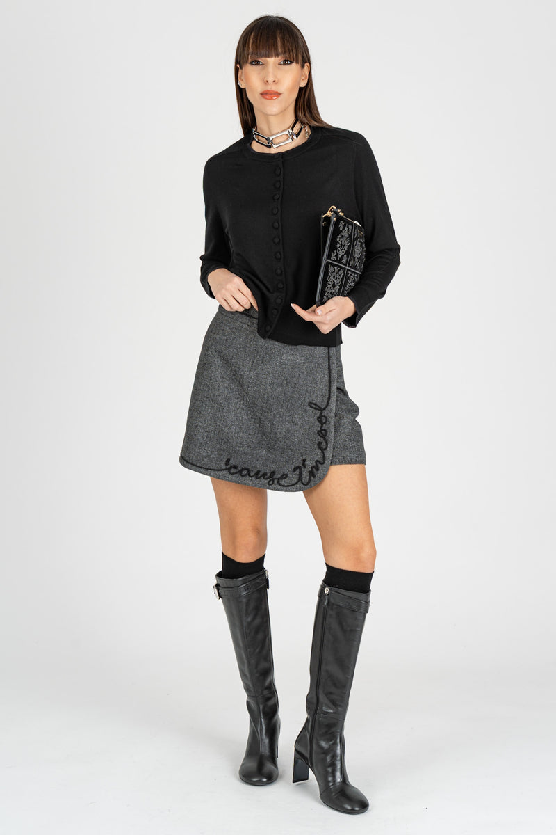 Cardigan Collo Coreana Nero