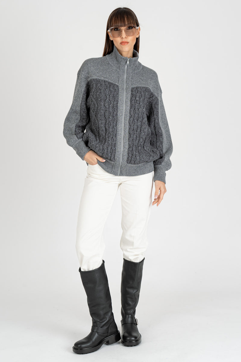 Giacca in Maglia Grigio