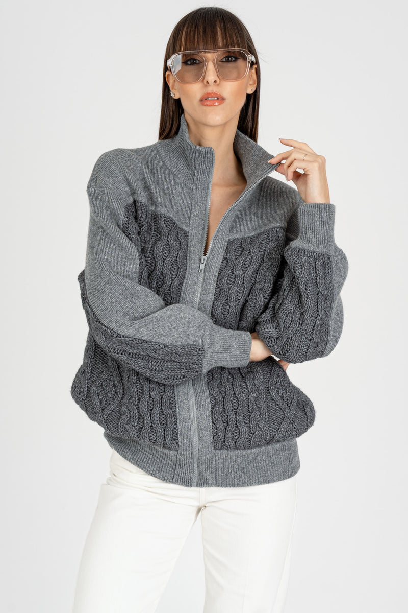 Giacca in Maglia Grigio