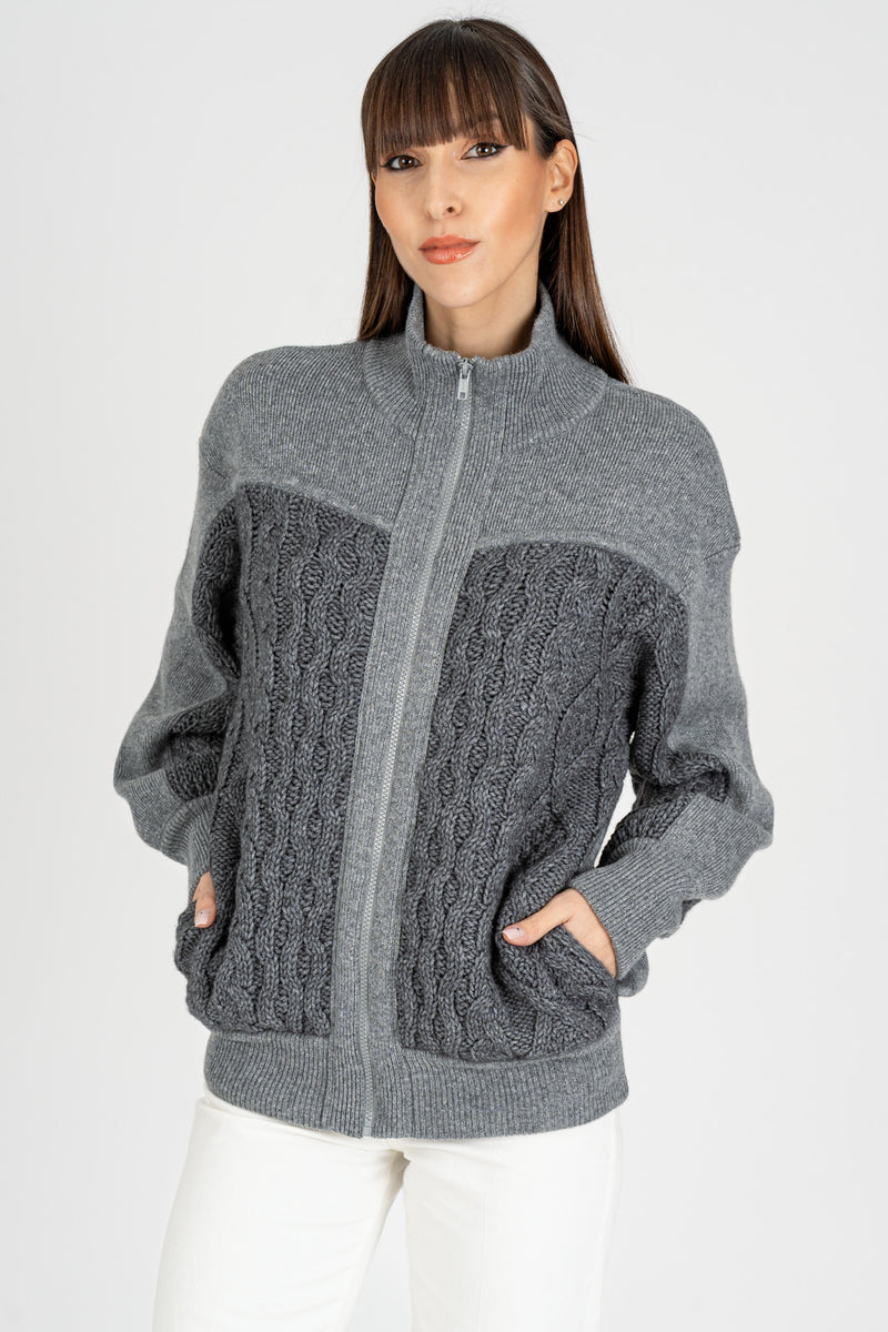 Giacca in Maglia Grigio