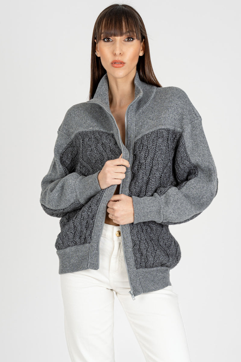 Giacca in Maglia Grigio