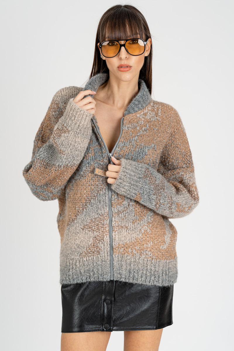Giacca Bomber in Maglia