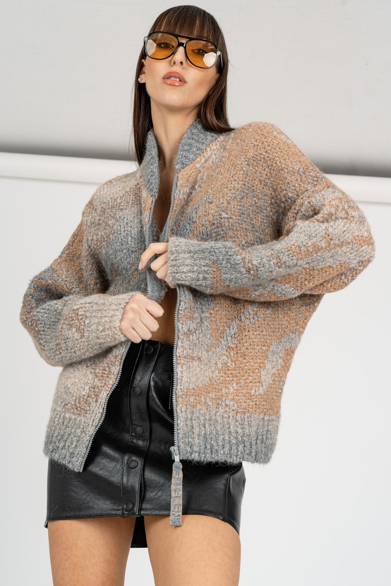 Giacca Bomber in Maglia