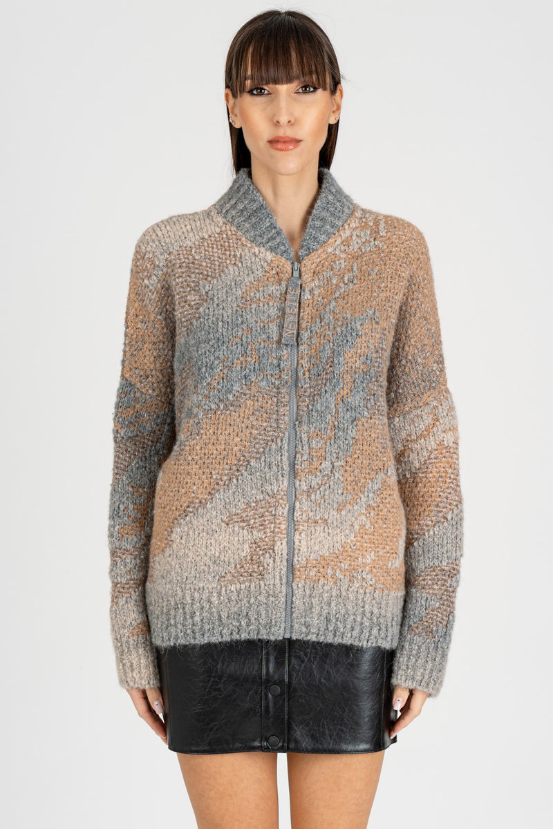 Giacca Bomber in Maglia