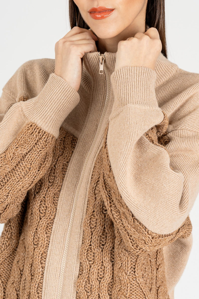 Giacca in Maglia Cammello