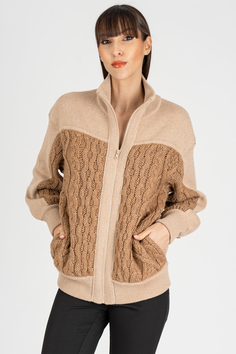 Giacca in Maglia Cammello