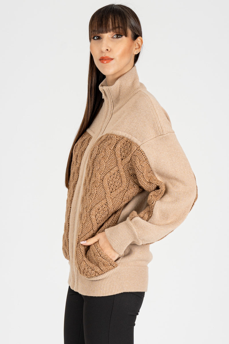 Giacca in Maglia Cammello
