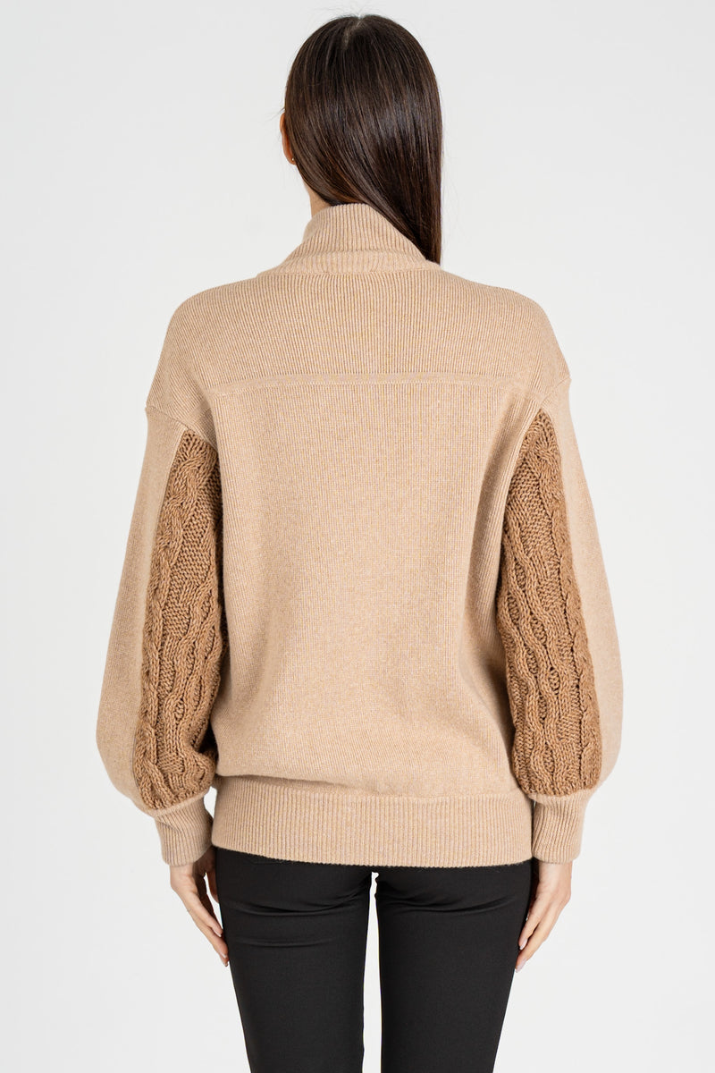 Giacca in Maglia Cammello