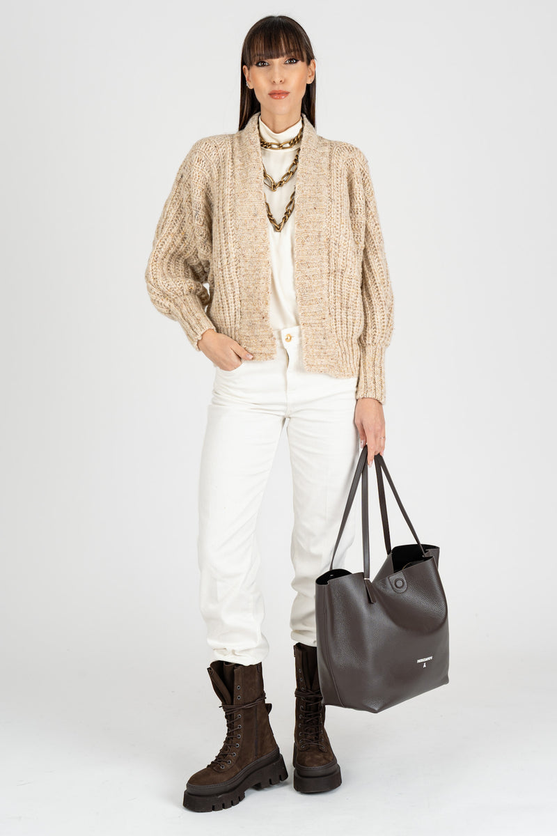 Giacca in Maglia Crema