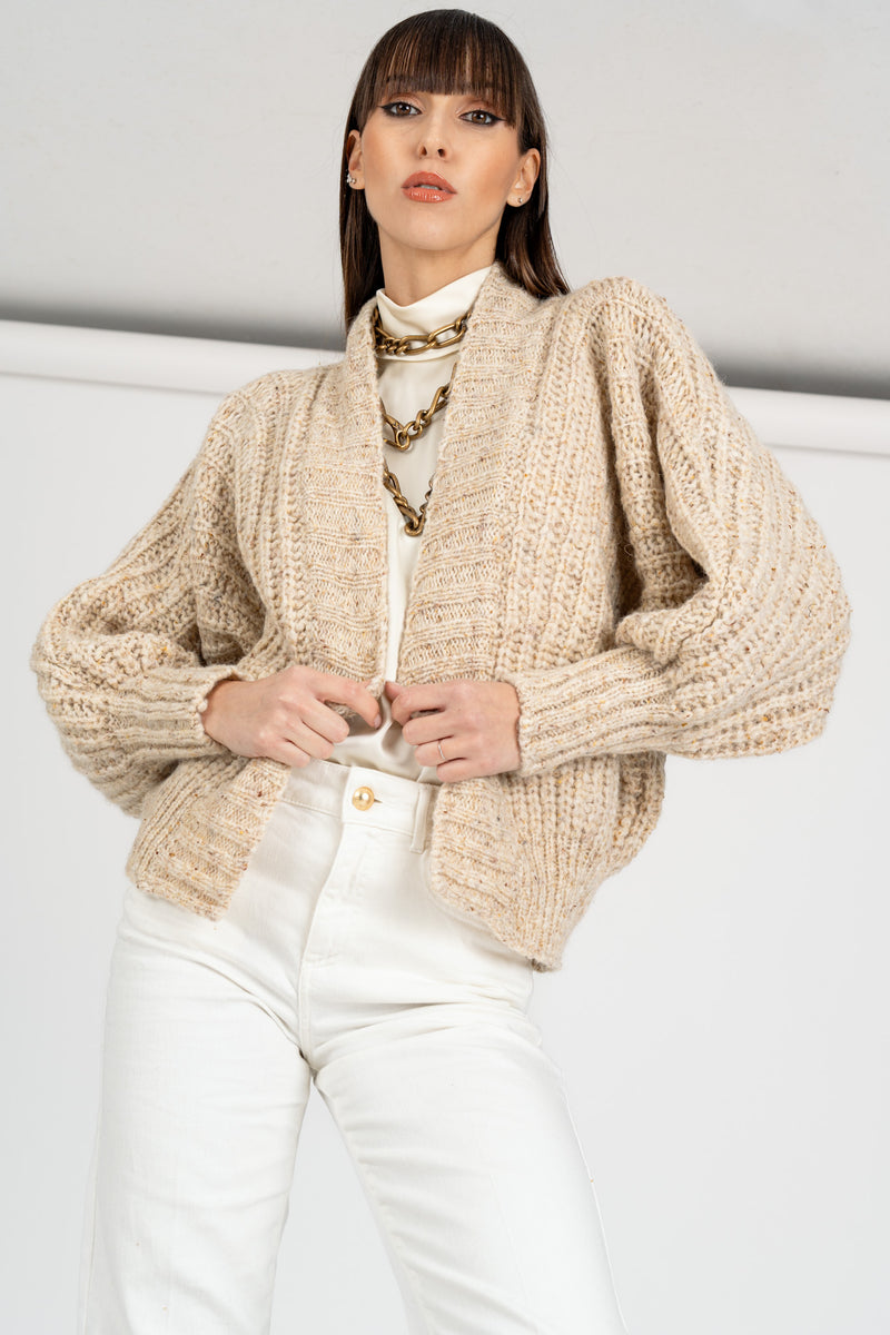 Giacca in Maglia Crema