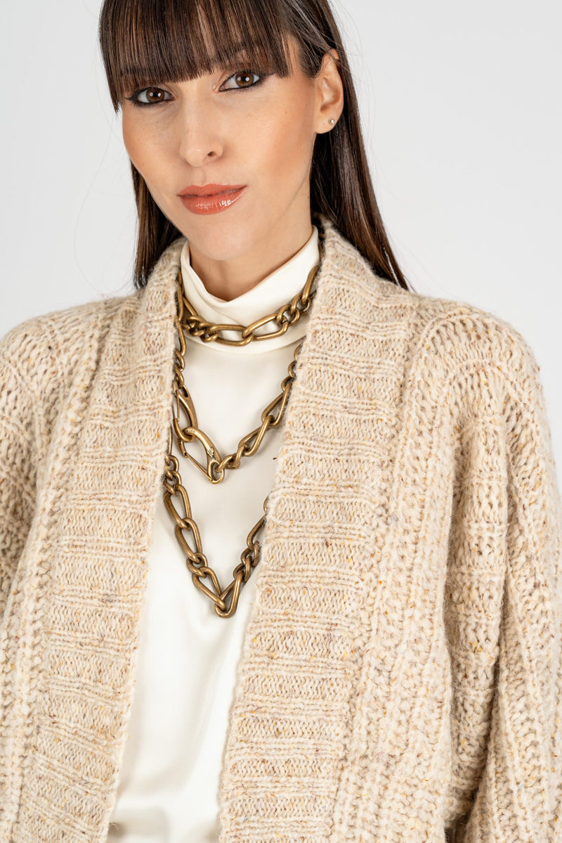 Giacca in Maglia Crema