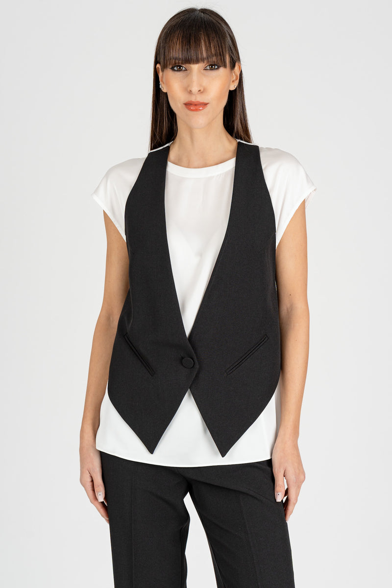 Gilet 1 Bottone Nero