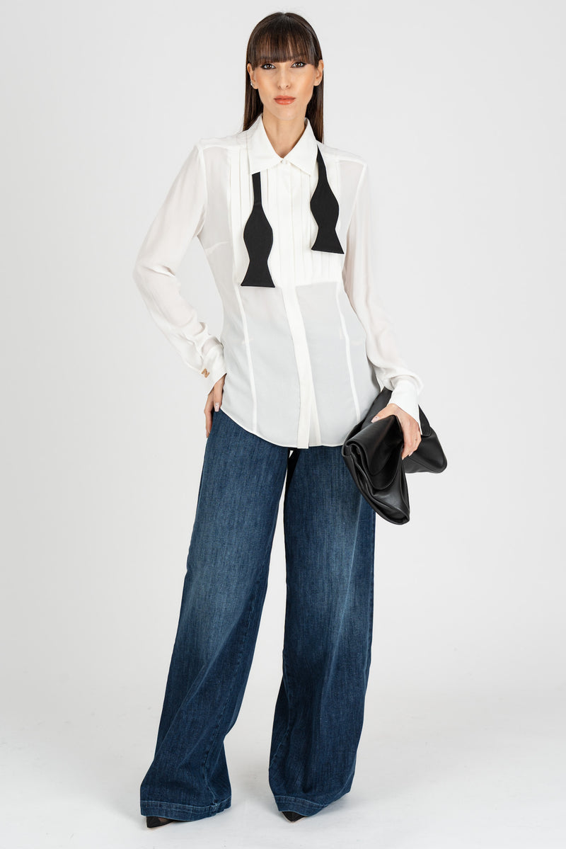 Camicia con Cravattino Avorio