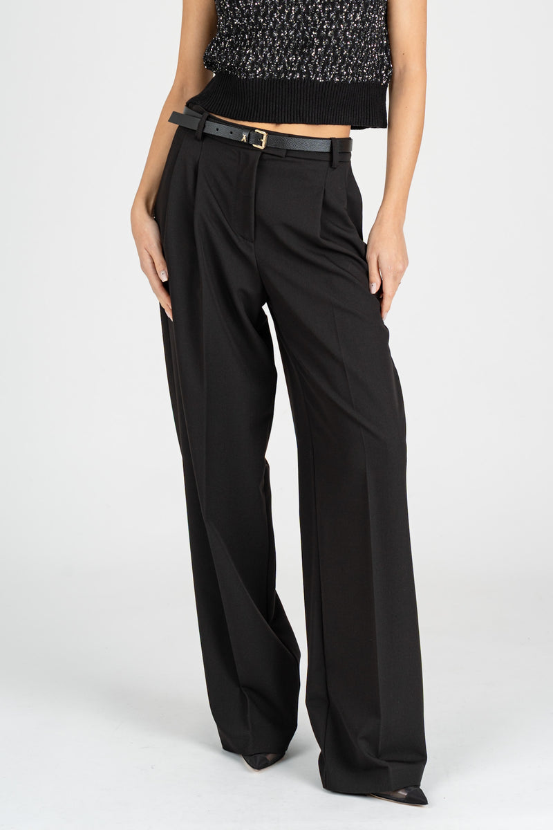 Pantalone con Pinces Fluidi Nero