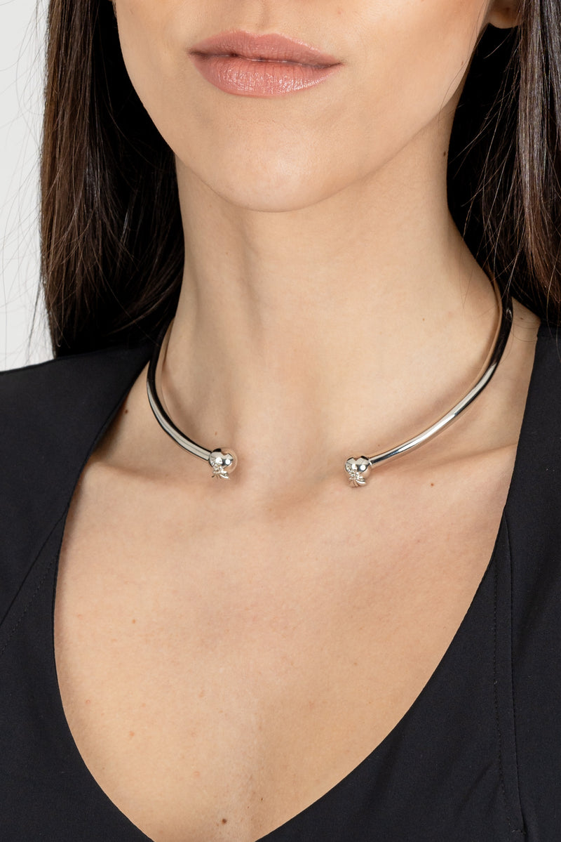 Choker Fly Shiny Silver