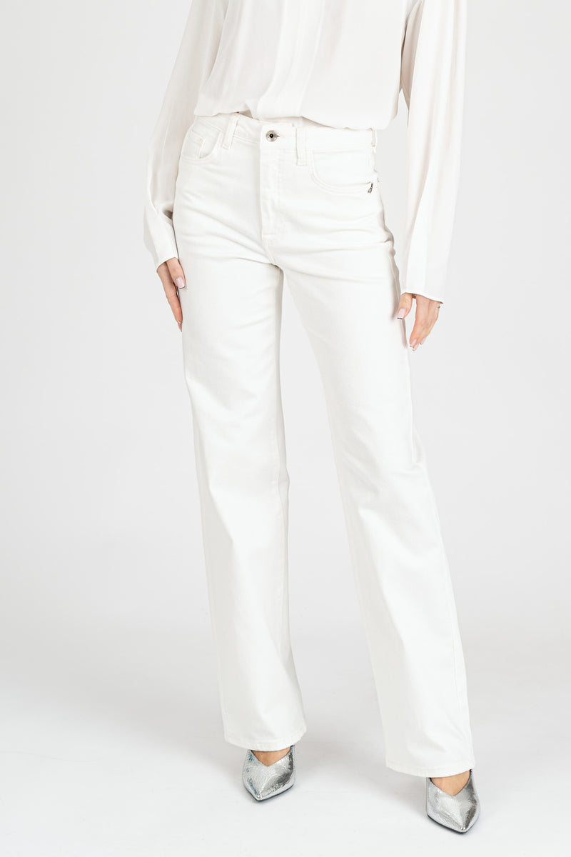 Pantalone Denim Dritto Bianco