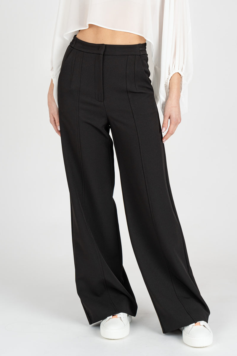 Pantalone Ampi con Pinces Nero