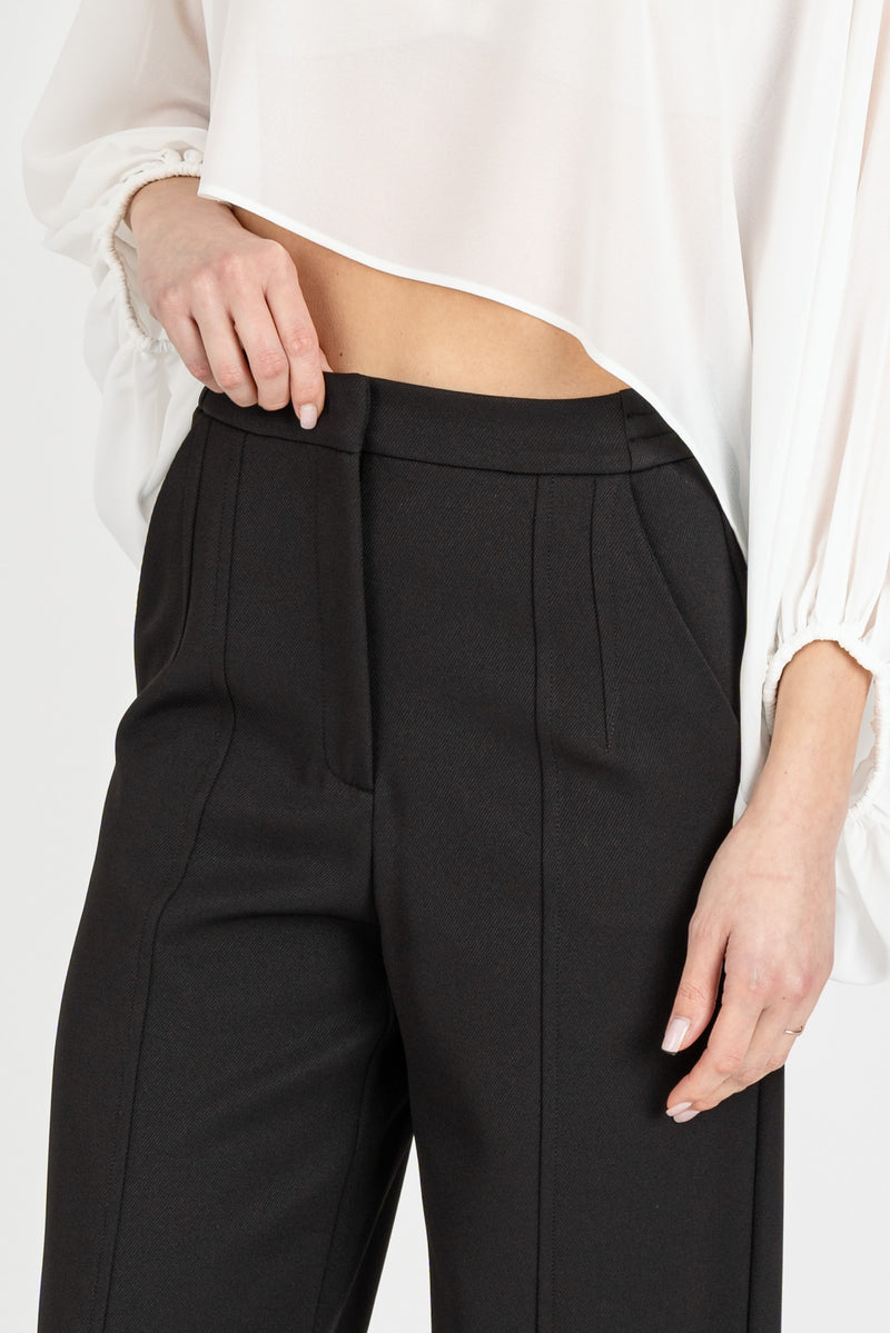 Pantalone Ampi con Pinces Nero