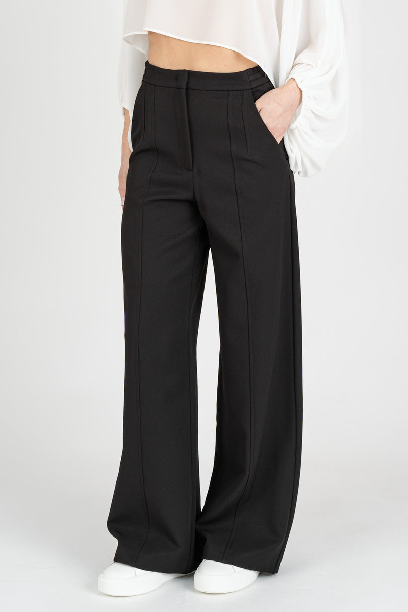 Pantalone Ampi con Pinces Nero