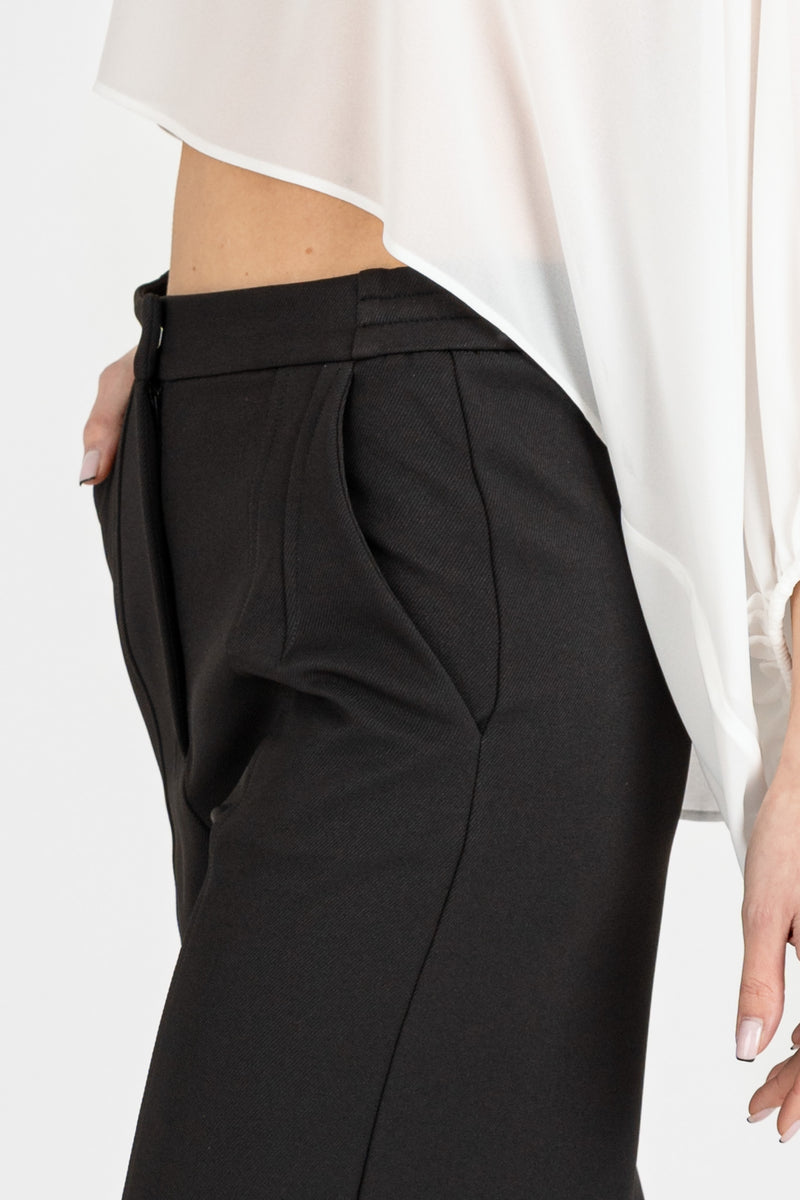 Pantalone Ampi con Pinces Nero