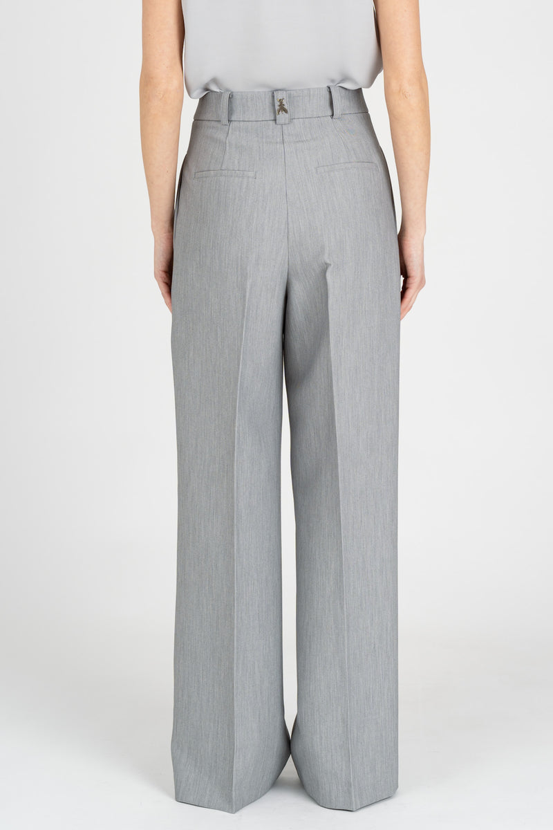 Pantalone ampi con Pinces Grigio Melange