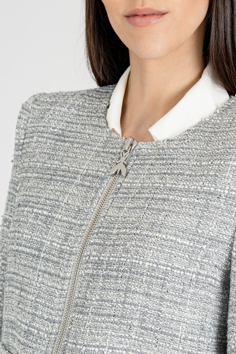 Giacca con Zip Gray Tweed