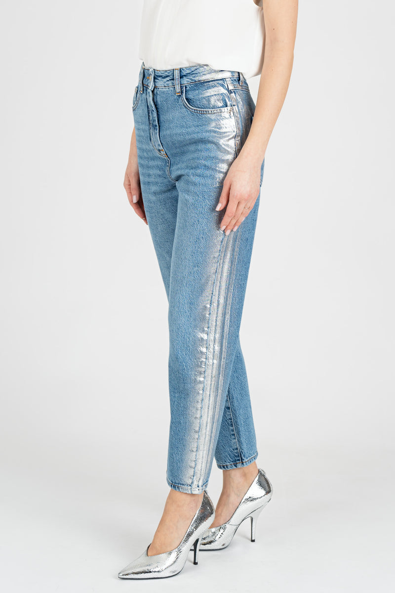 Jeans denim Shiy Silver Coated