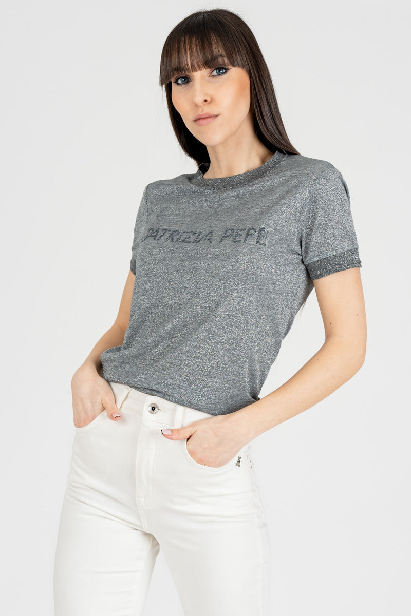 T-Shirt in Maglia Urban Gray Lurex